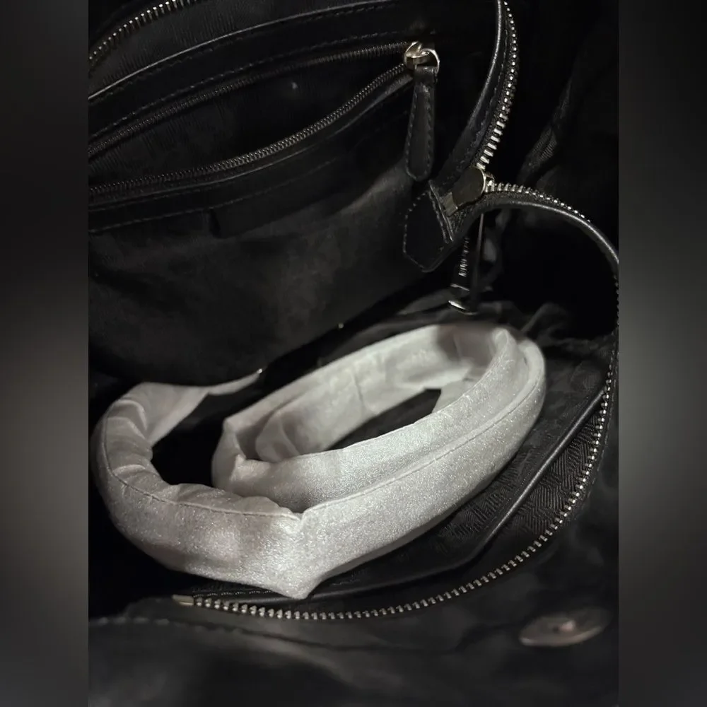 Michael Kors Isabel large convertible black leather shoulder bag snakeskin - Picture 9 of 9